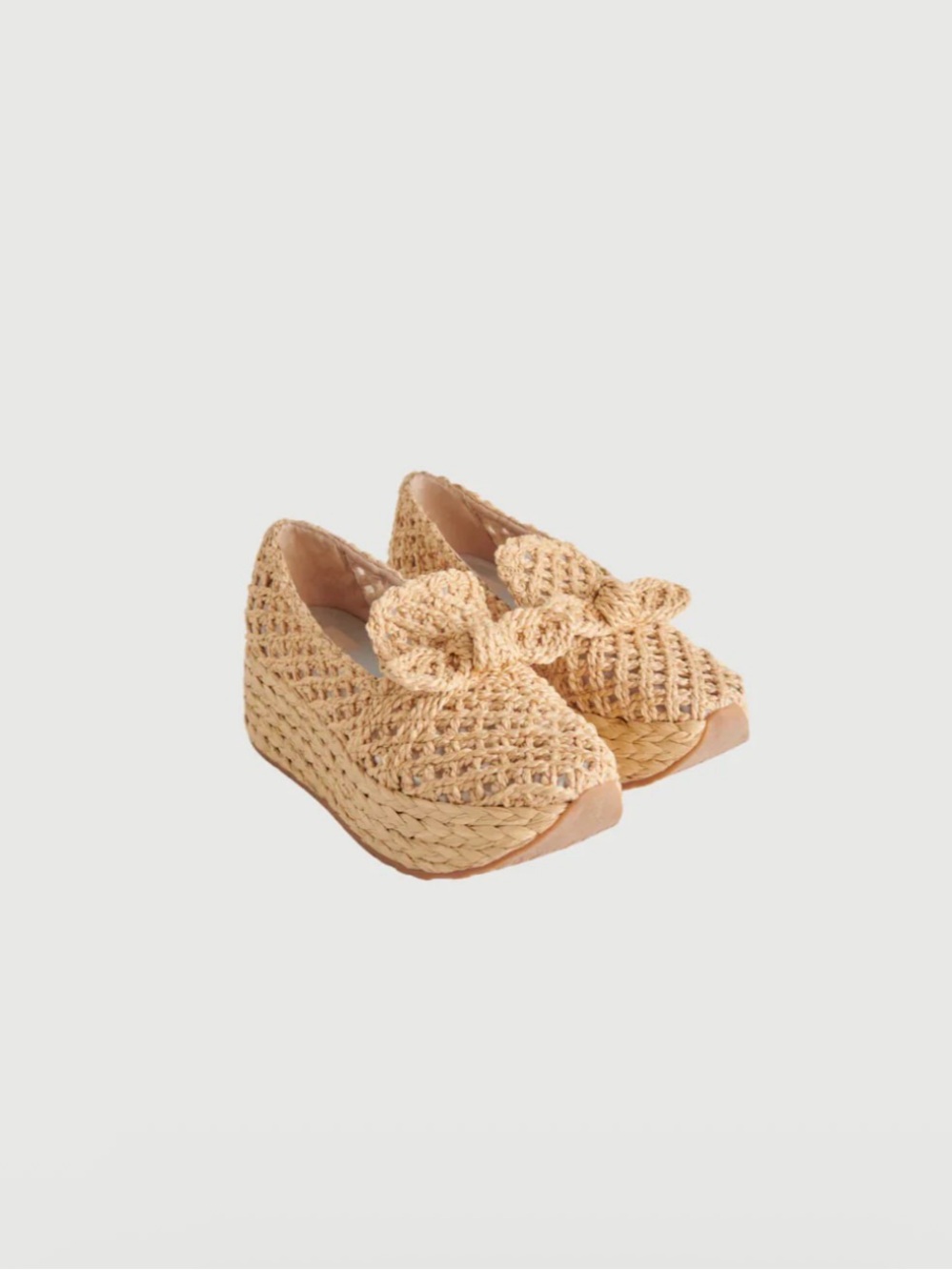Dolce Vita Jaka Espadrille Wedge LT Natural Raffia Bow Shoes Size 8 BNWB - Picture 4 of 15